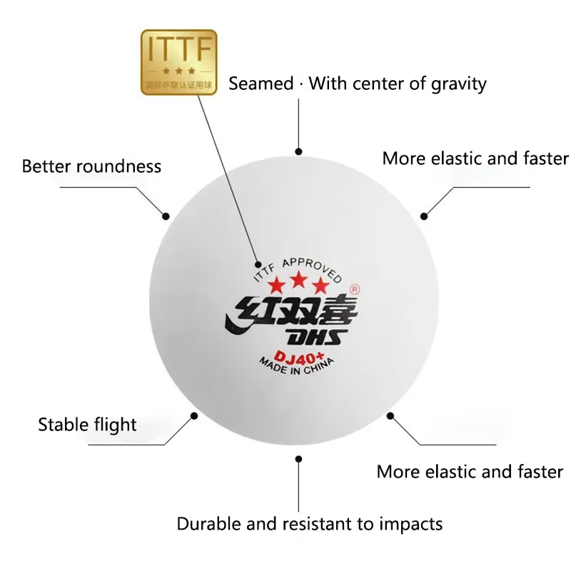 New DHS DJ40+ Table Tennis Bal - Table Tennis How To Play ulasan dan harga