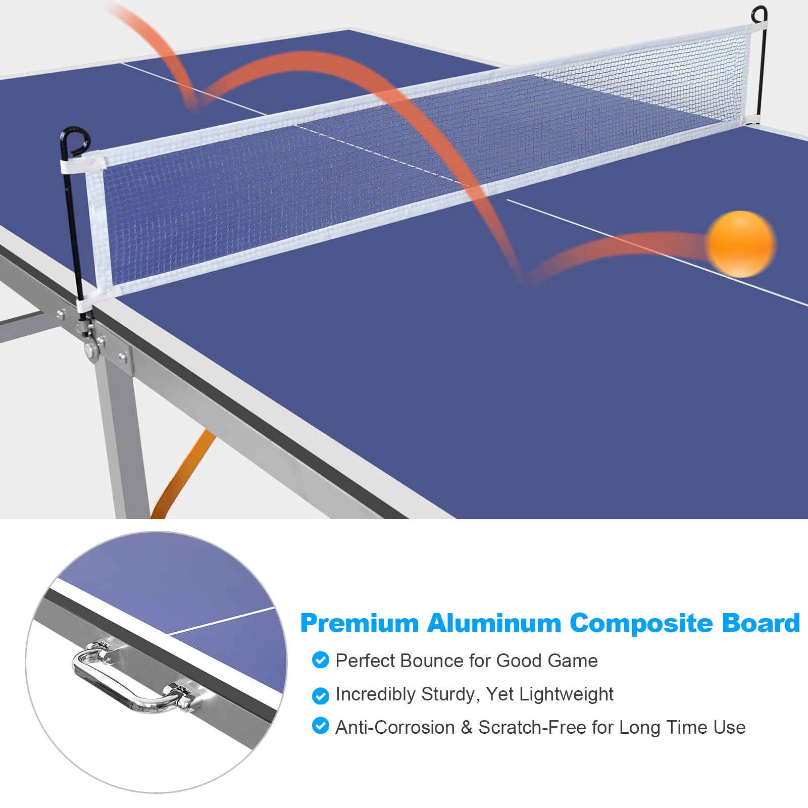 6X3ft Portable Ping Pong Table - Table Tennis Usa Team ulasan dan harga